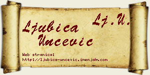 Ljubica Unčević vizit kartica